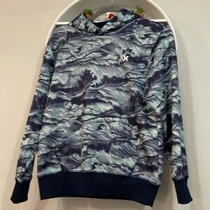 Hurley waves hoodie.  Boys large.  Navy with sea foam green.